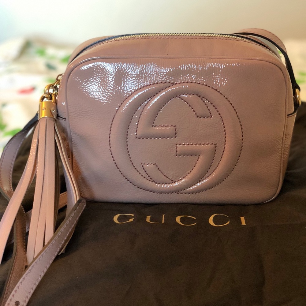Gucci Disco Soho Patent Leather Bag in Nude